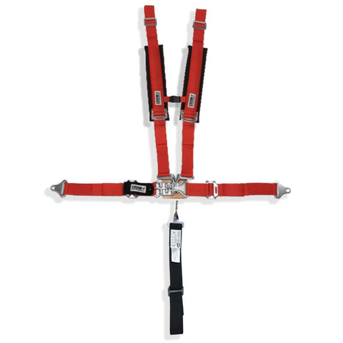 Crow Restraint Systems [#28908 var] (Sub Belt Black)(Sternum Buckle)(Red Straps With Black Pads)